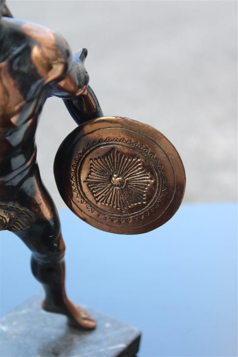 Figurative Sculpture In Aged Metal Of A Roman Warrior Gladiator 1950 photo 849.0
