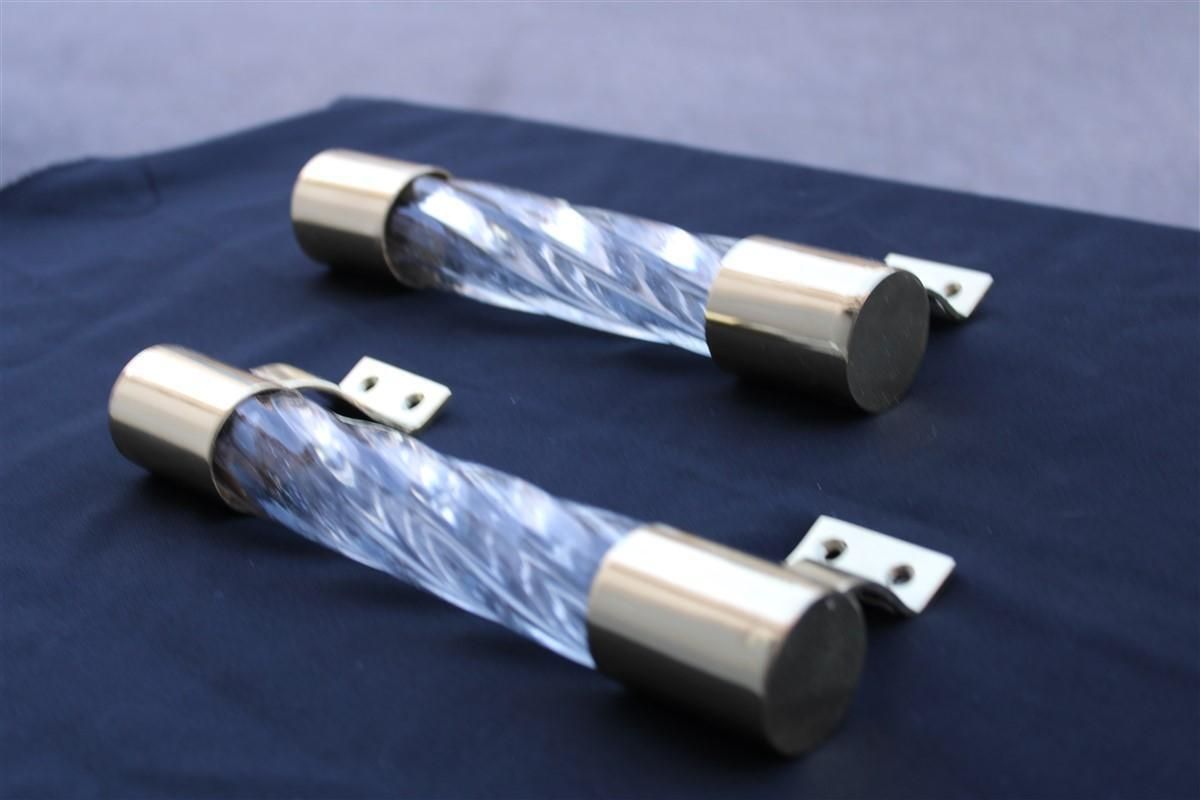 Pair Of Venini Handles In Murano Glass Torcello And Brass 1940s Gold photo vinterior