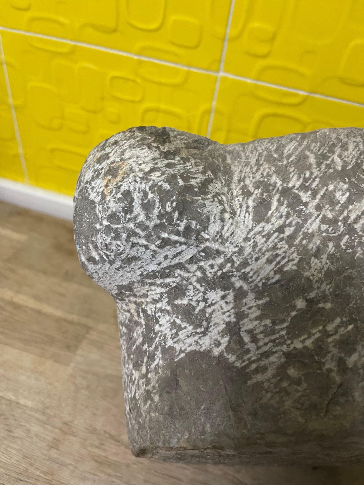 Round Hand Carved Italian Gray Marble Pesto Mortar From The 19th Century photo Home Decor