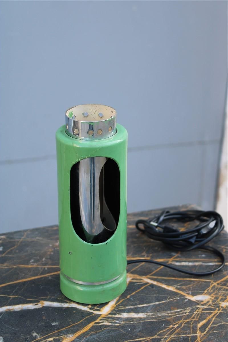 Mid Century Italian Eclisse 1950s Green And Steel Table Lamp photo buy