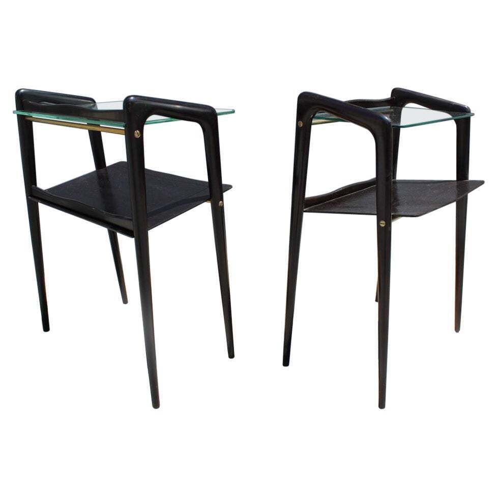 Small Bedside Tables  Shelves Style Ico Parisi For Debaggis 1950s Brass