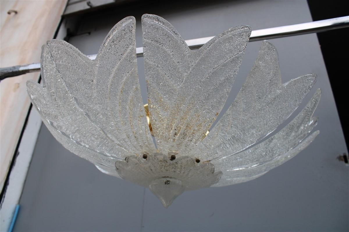 Flower Ceiling Lamp In Murano Glass And Brass 1970 Italy photo furniture