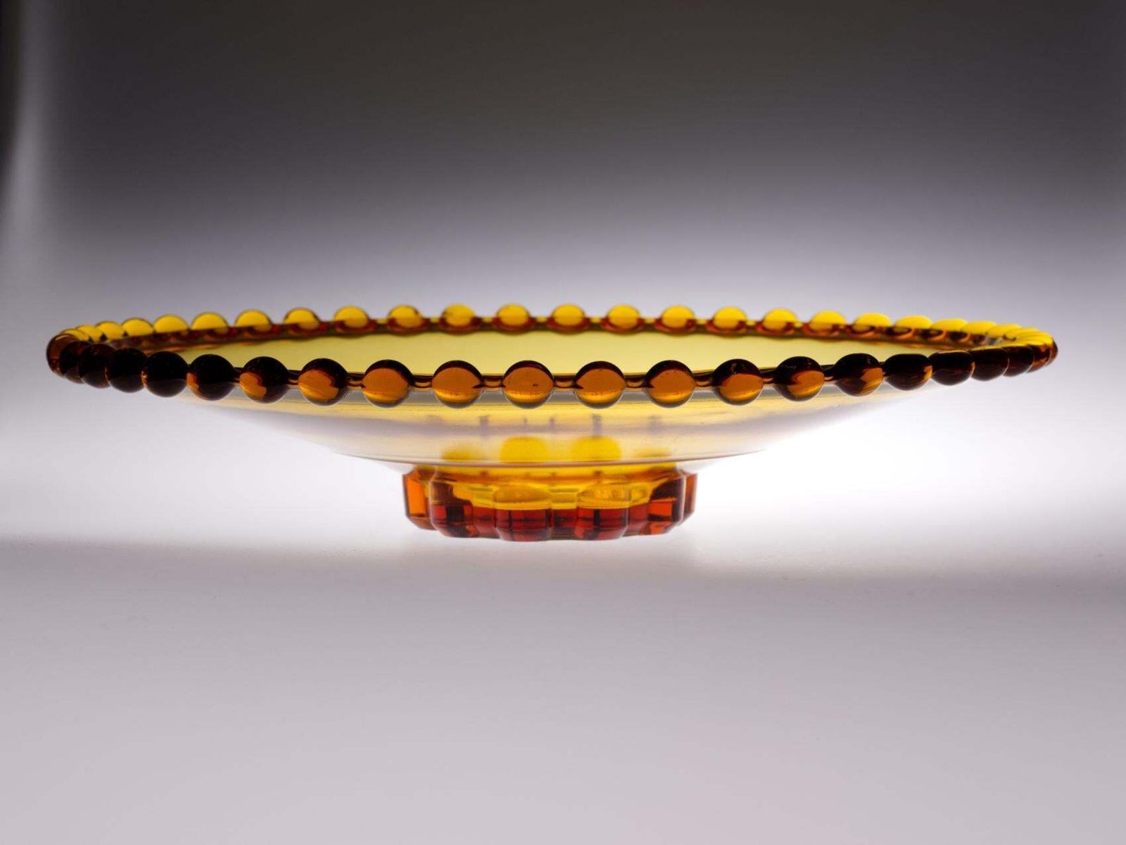 Amber Glass Bowl By Rudolf Schrotter For Rudolfova Hut Glassworks, 1930s photo furniture