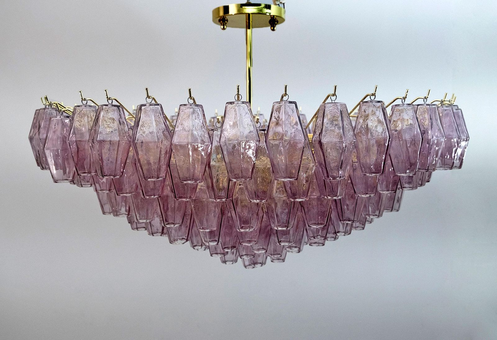 Carlo Scarpa Style Mid Century Modern Murano Glass Poliedri Chandelier By Venini photo 11892.0