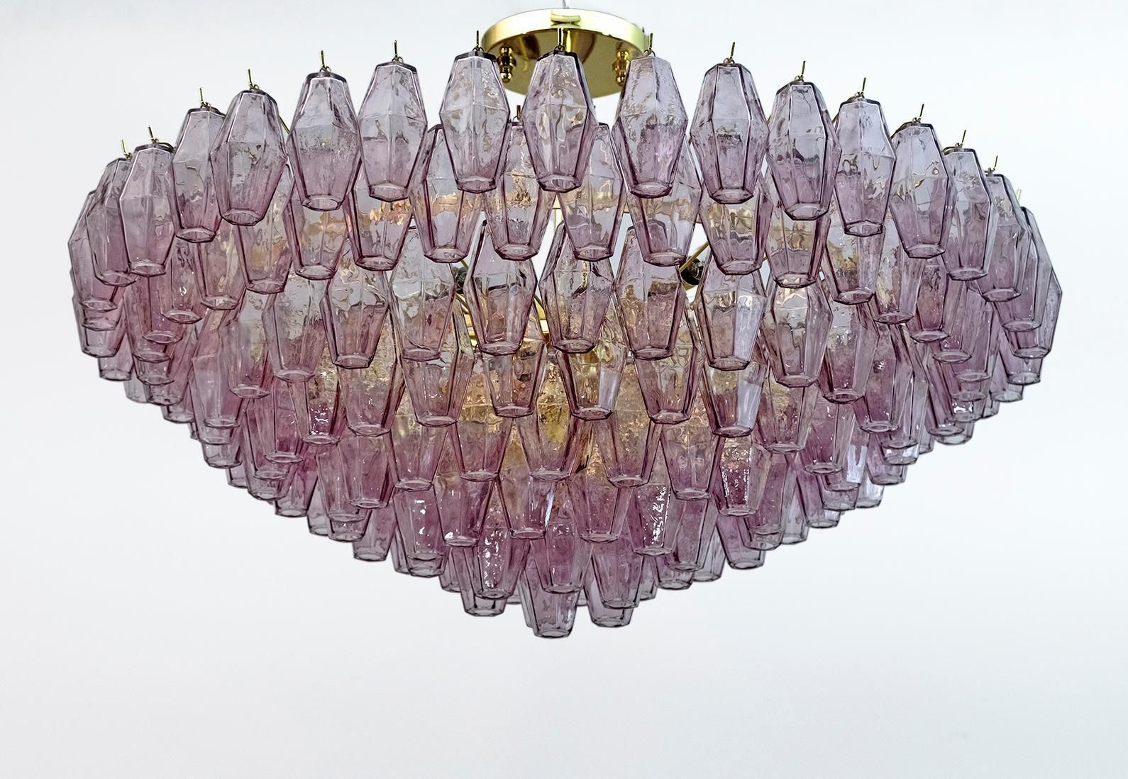 Carlo Scarpa Style Mid Century Modern Murano Glass Poliedri Chandelier By Venini photo furniture