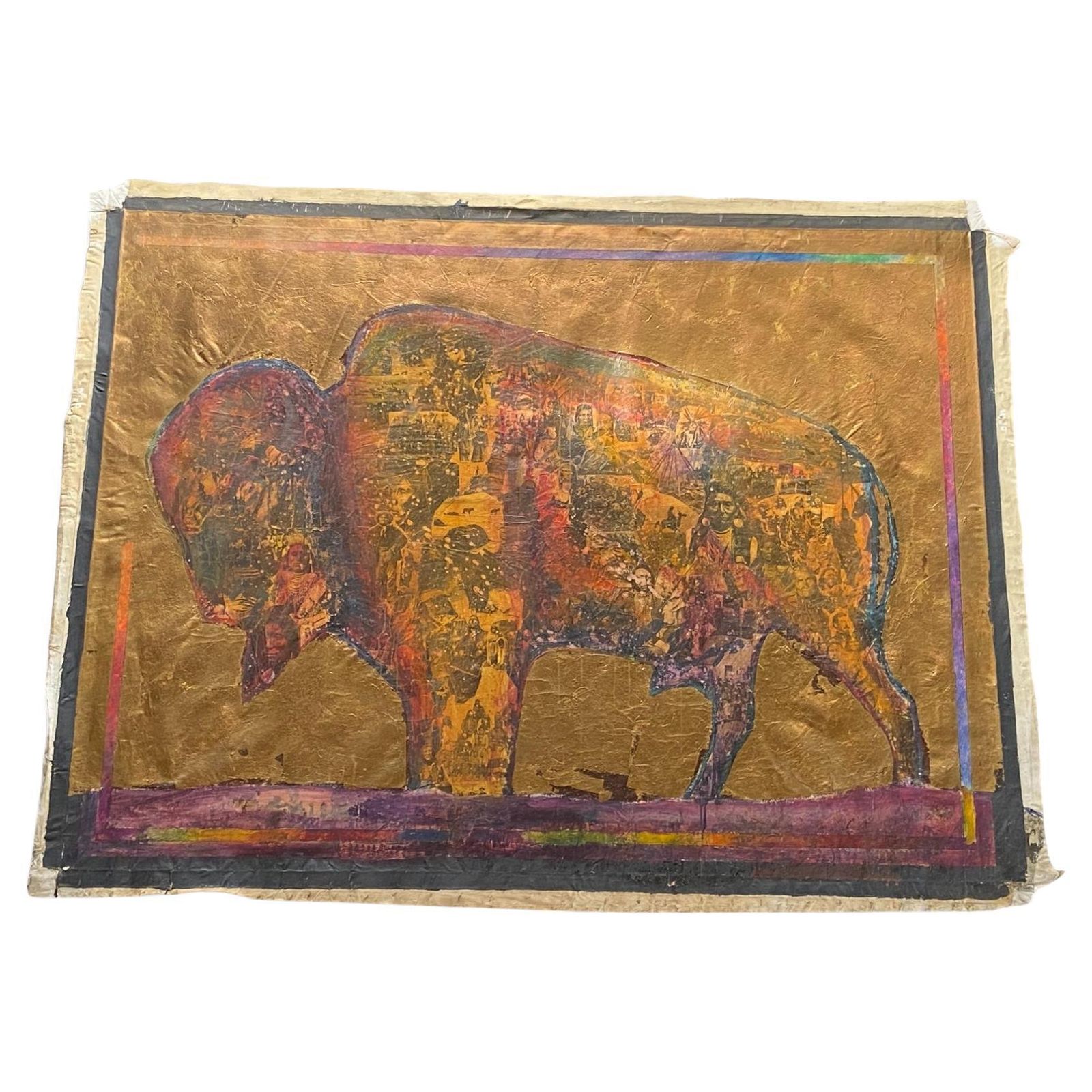 Stan Natchez (Shoshone/Paiute, B.1954) Buffalo Against Gold