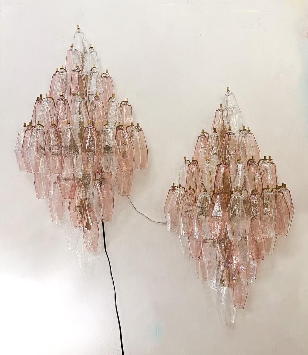 photo furniture Pair Of Murano Glass "Poliedri" Wall Sconces By Carlo Scarpa For Venini, 1960s