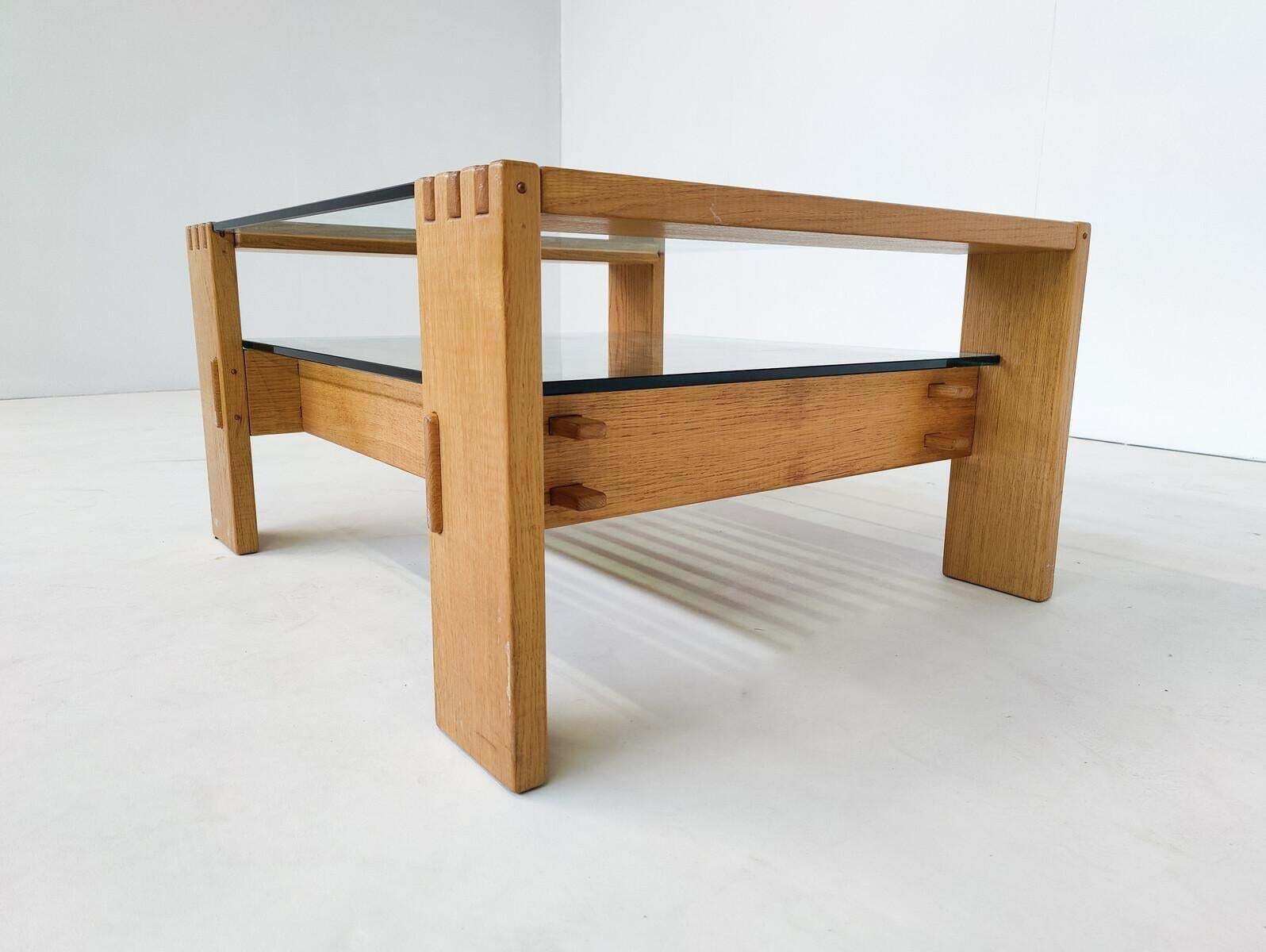 photo for sale Mid Century Modern Coffee Table By  Rivadossi, Wood And Glass, Italy