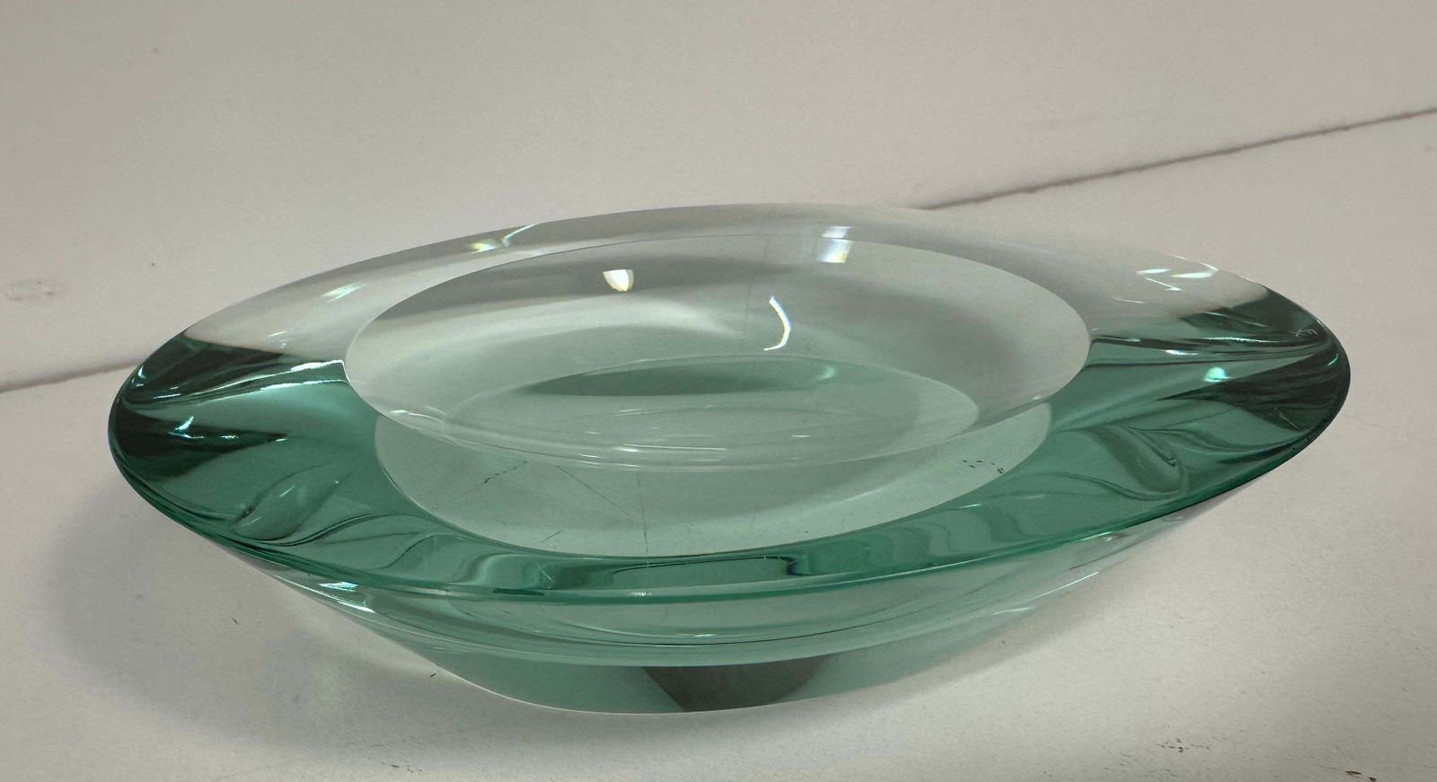 Italian Mid Century Fontana Arte Glass Pocket Emptier, Signed Fx, 1950s photo Home Decor