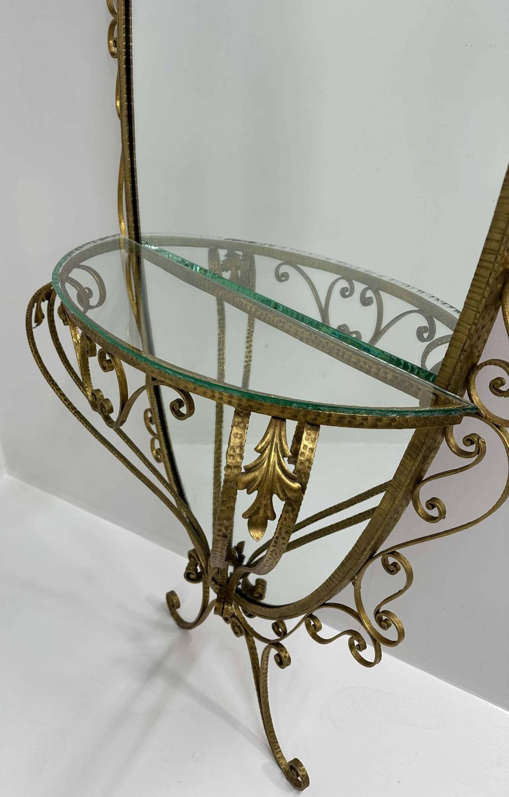 Italian Set Of Wall Mirror Console And Pouf By Pierluigi Colli, 1960s photo 4424.0
