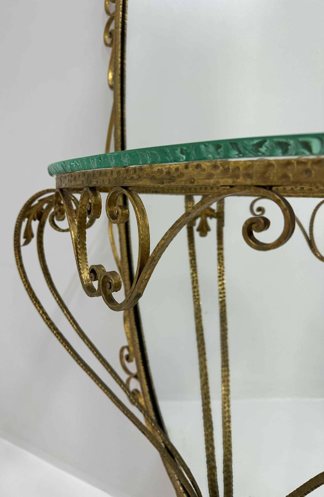 photo furniture Italian Set Of Wall Mirror Console And Pouf By Pierluigi Colli, 1960s