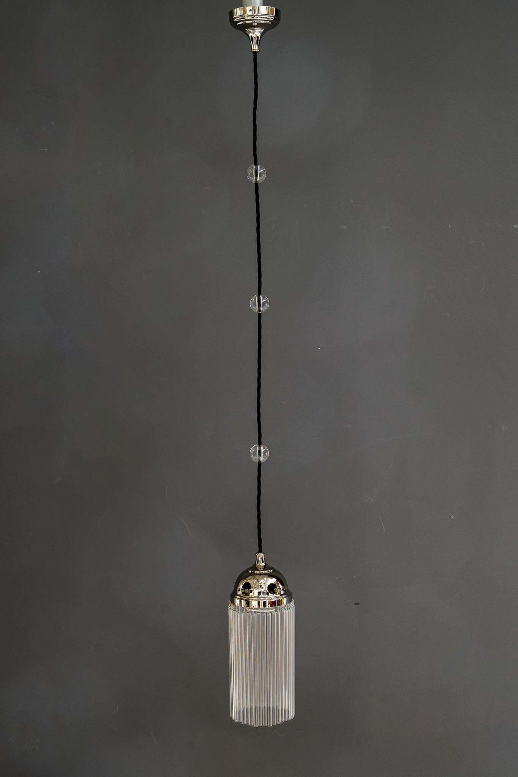 6x Nickel Plated Art Deco Pendants With Glass Sticks Vienna Around 1920s photo furniture