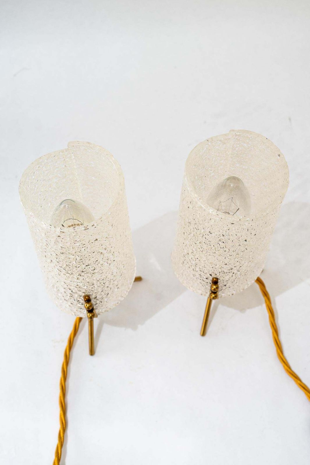 2x Rupert Nikoll Table Lamps With Lucite Shades Vienna Around 1960s photo Lighting