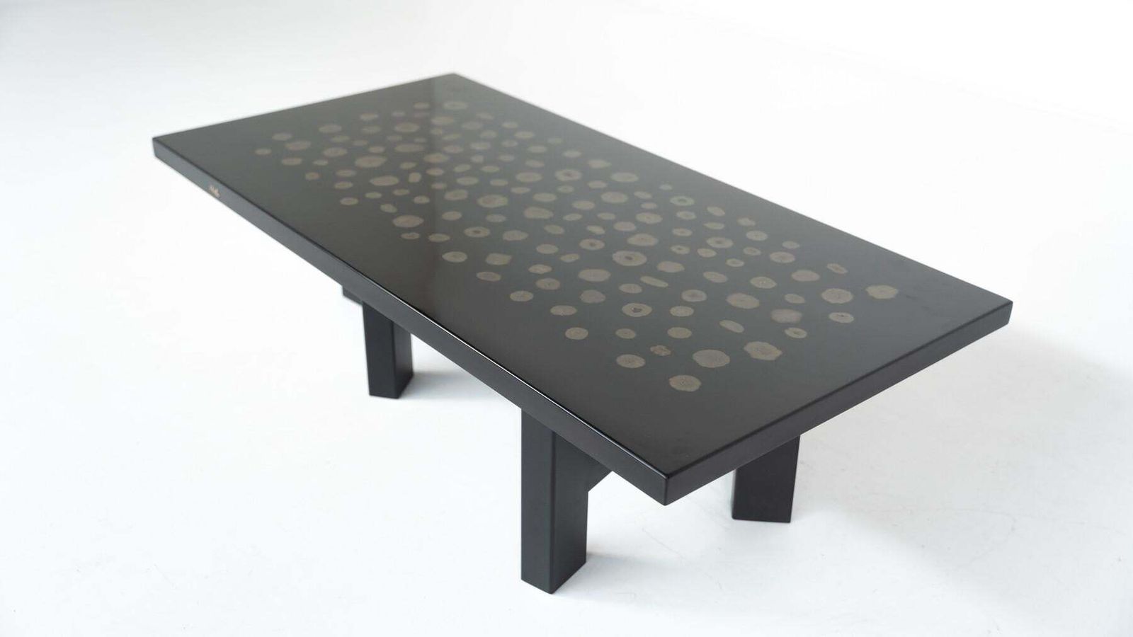 Black Lacquered Resin Table By Ado Chale, Belgium photo vinterior