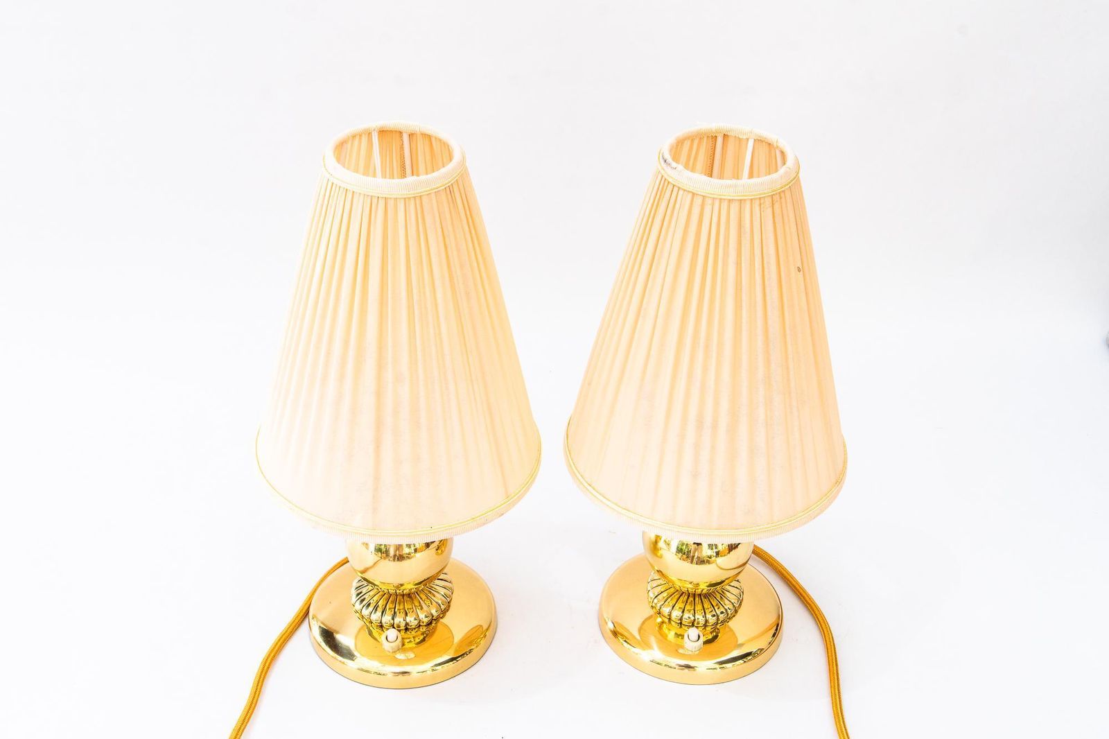 2 Rupert Nikoll Table Lamps With Fabric Shades Vienna Around 1950s photo furniture