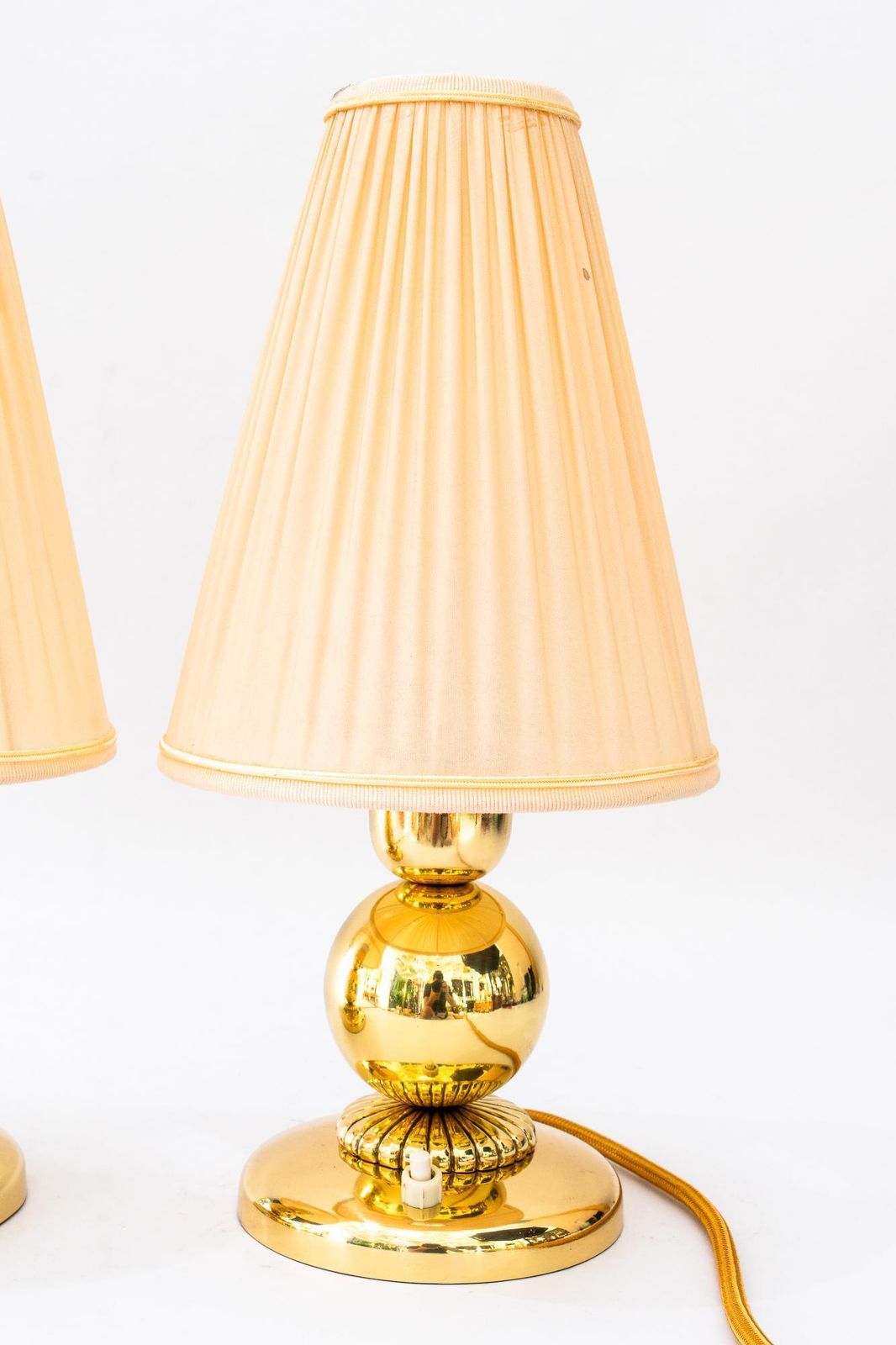 2 Rupert Nikoll Table Lamps With Fabric Shades Vienna Around 1950s photo Lighting