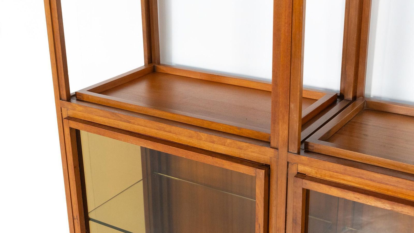 Mid Century Modern Shelves, Wood And Glass photo 4991.0