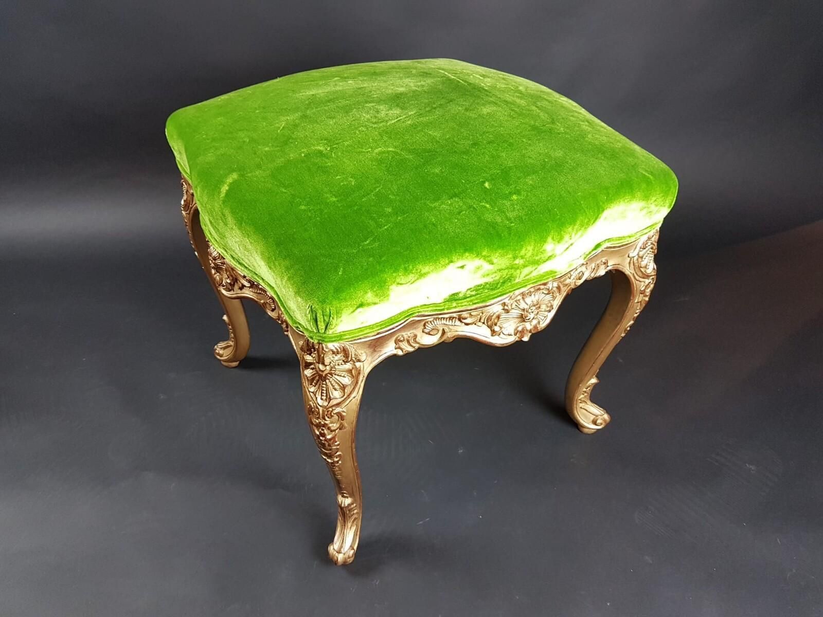 Pair Of Louis XV Style Stools In Gilded Wood, Early 20th photo Furniture