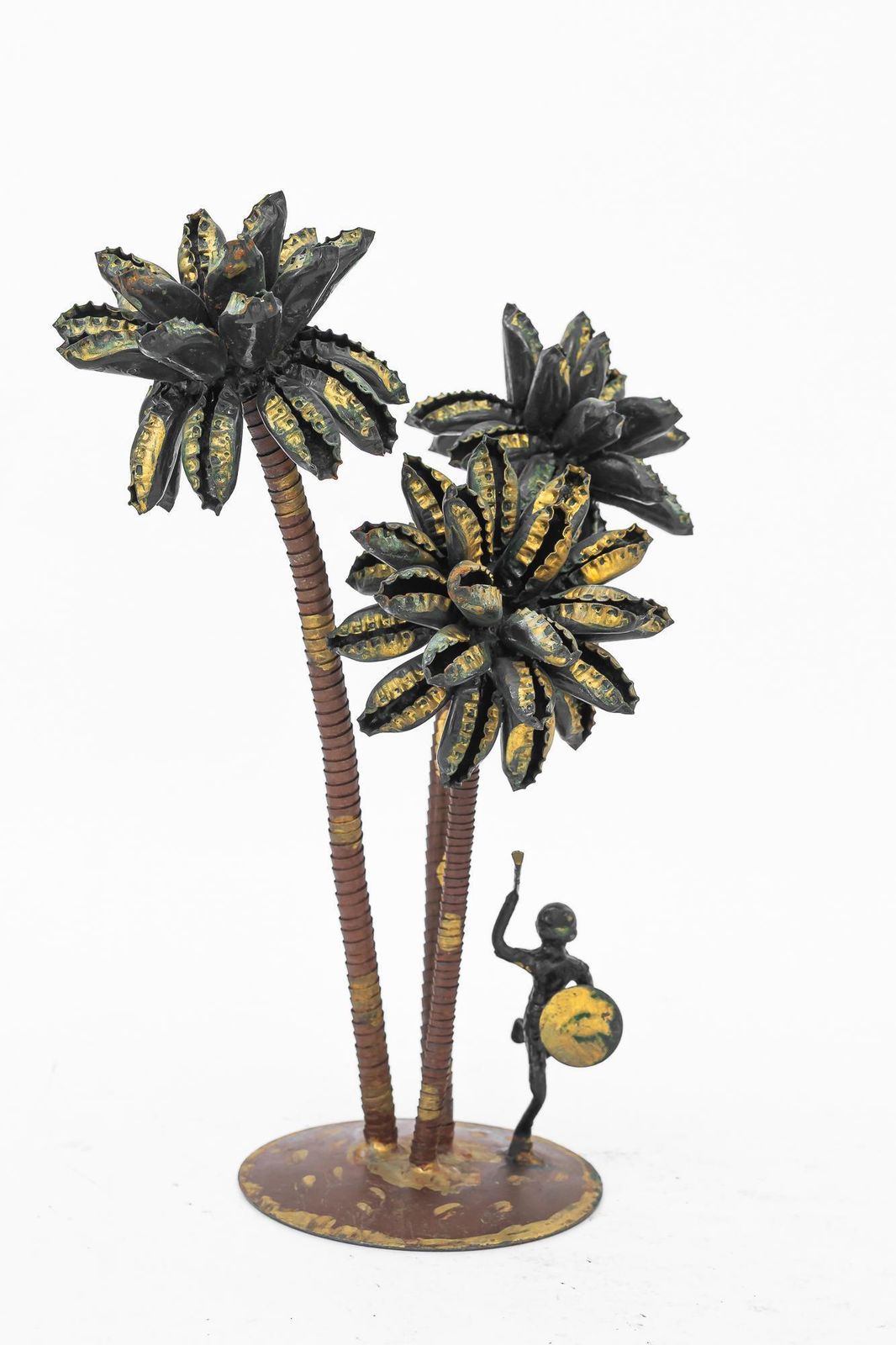 A Palm Scene Made Of Iron And Bottle Caps ( Handwork ) Vienna Around 1970s photo furniture