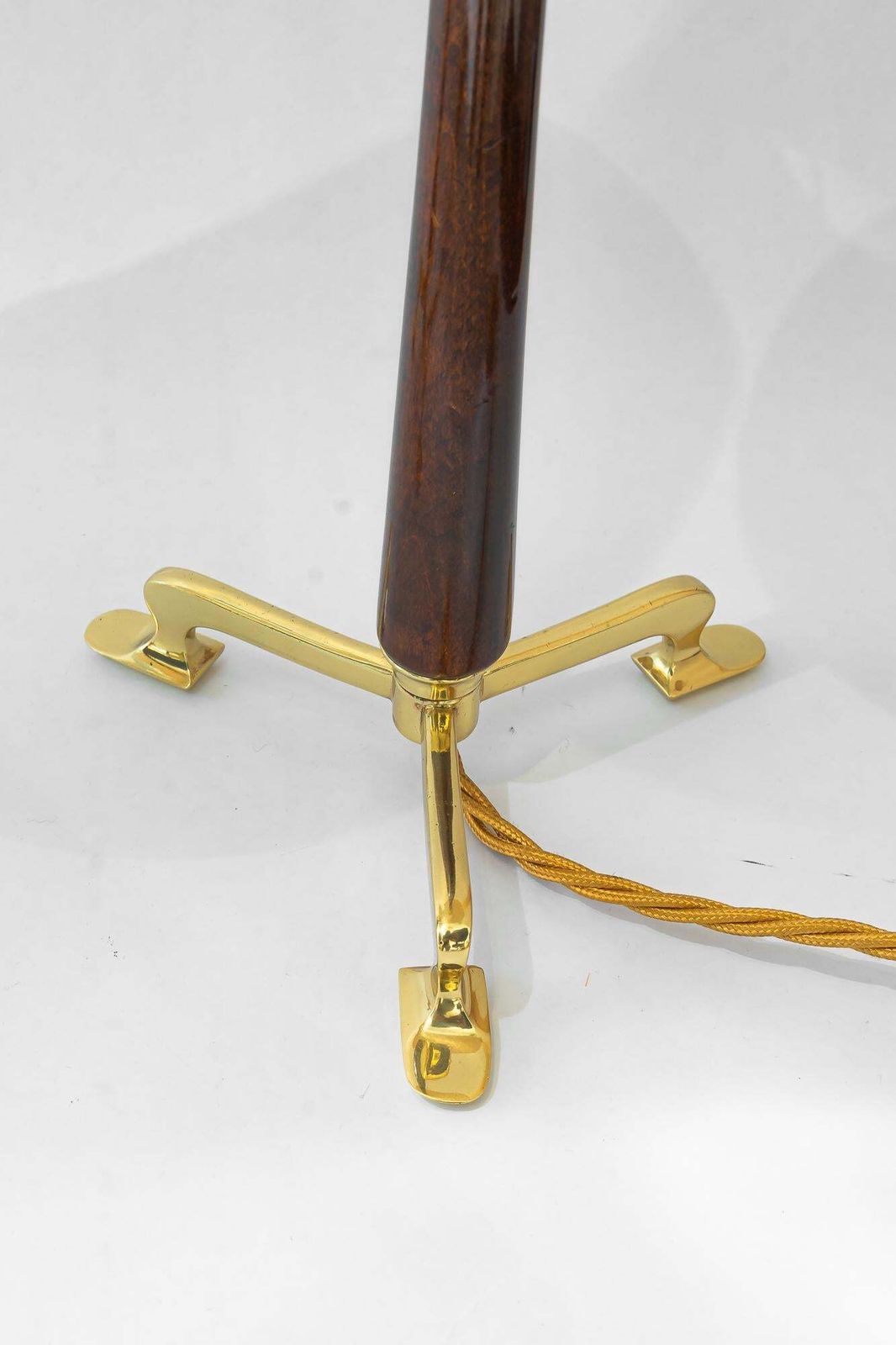 2 Rupert Nikoll Table Lamps With Wood And Fabric Shade Vienna Around 1950s photo buy