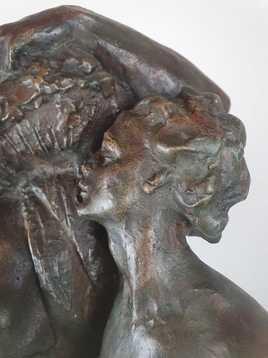 Jos De Decker, Bronze With Green Patina "Allegory Of Spring" photo vinterior