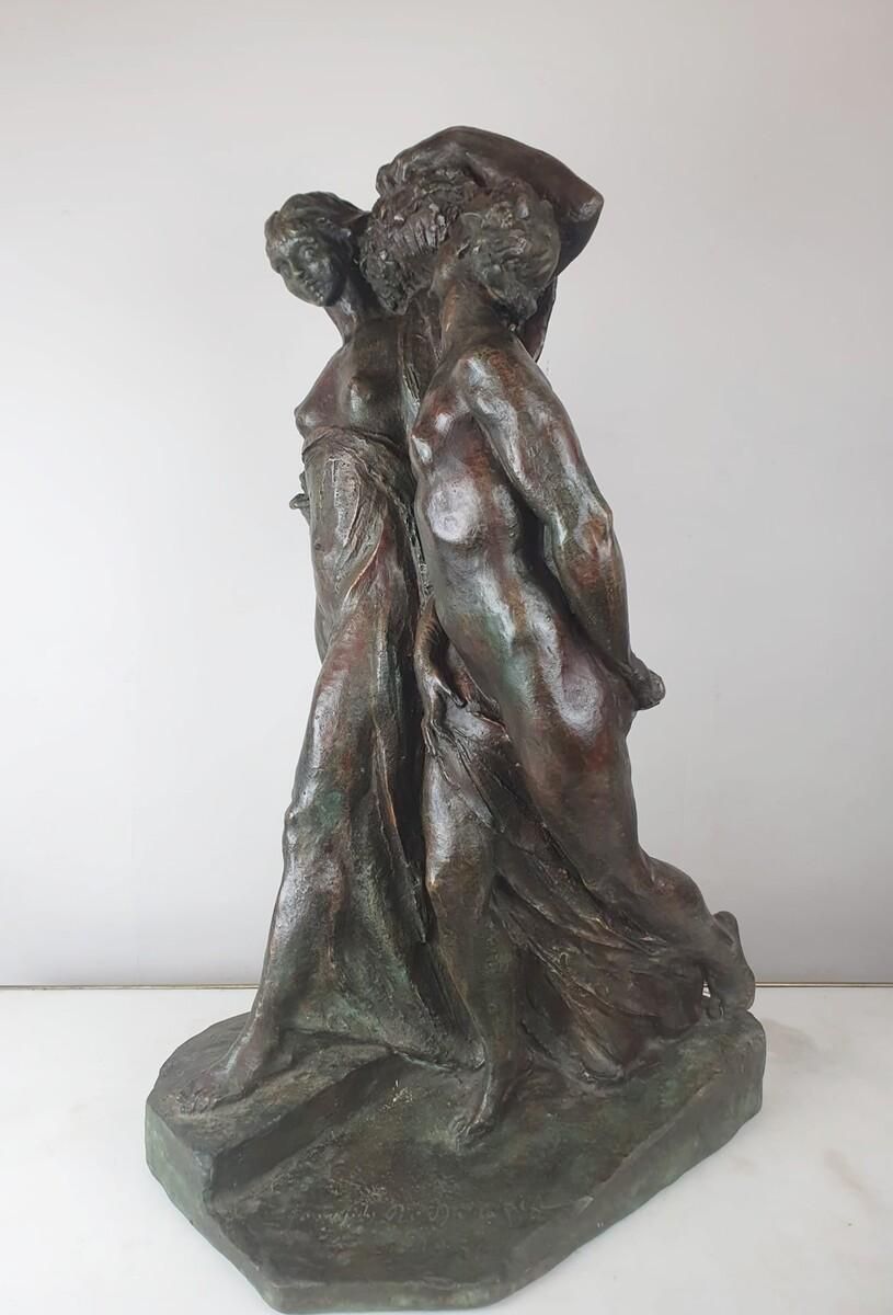 Jos De Decker, Bronze With Green Patina "Allegory Of Spring" photo buy