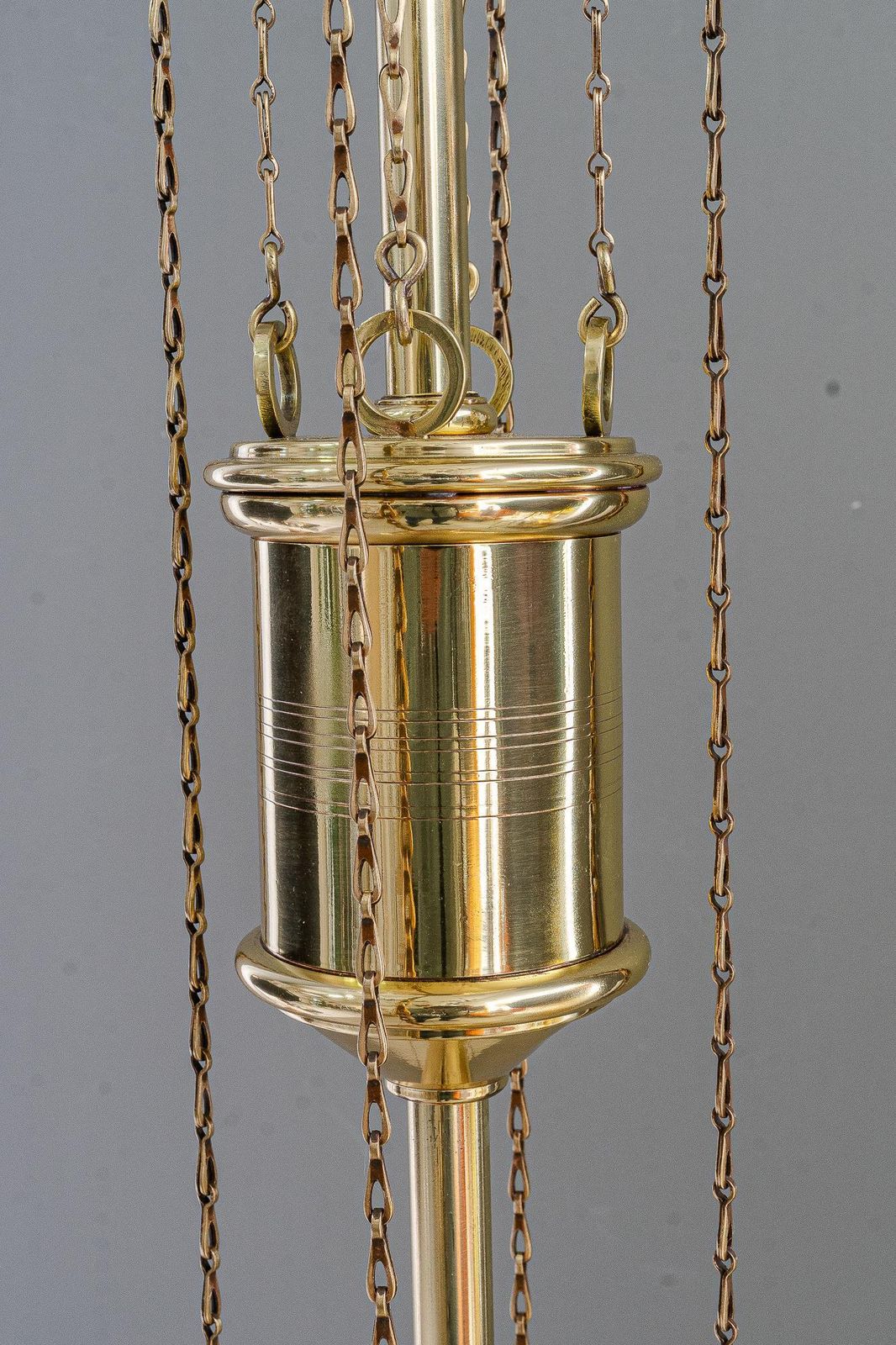 Adjustable Chandelier With Palme Koenig Glass Shade Vienna Around 1908s photo buy