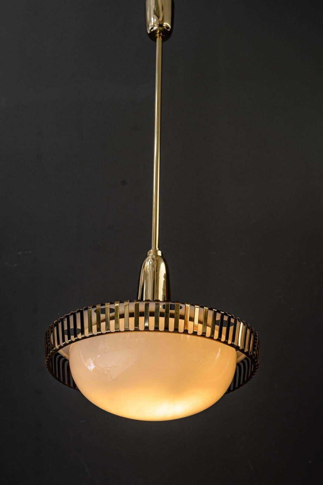 photo vinterior 2 Rupert Nikoll Pendants With Original Antique Opal Glass Shades Vienna 1960s