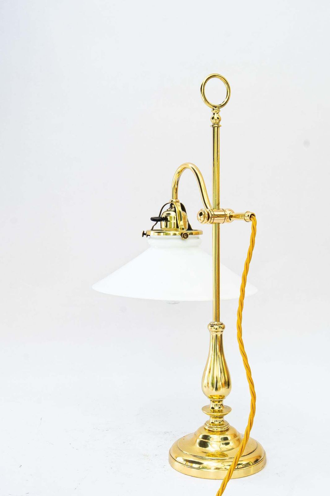 Art Deco Table Lamp With Original Opal Glass Shade Vienna Around 1920s photo for sale