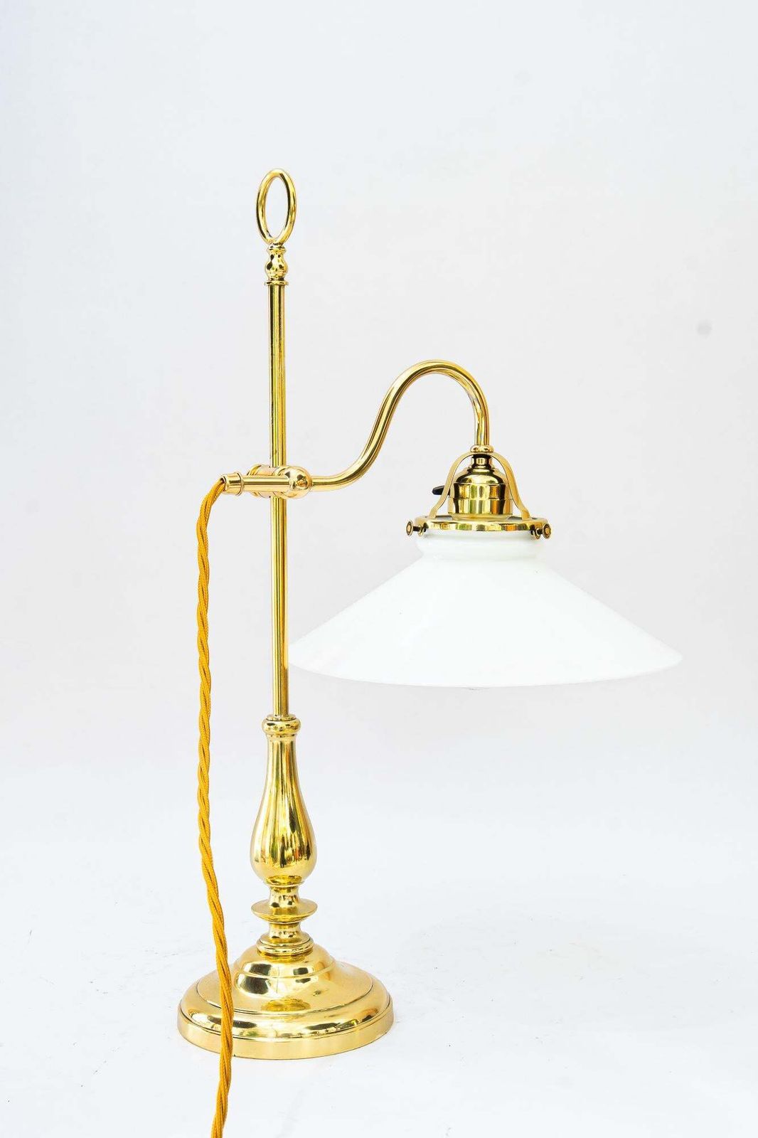 Art Deco Table Lamp With Original Opal Glass Shade Vienna Around 1920s photo Lighting