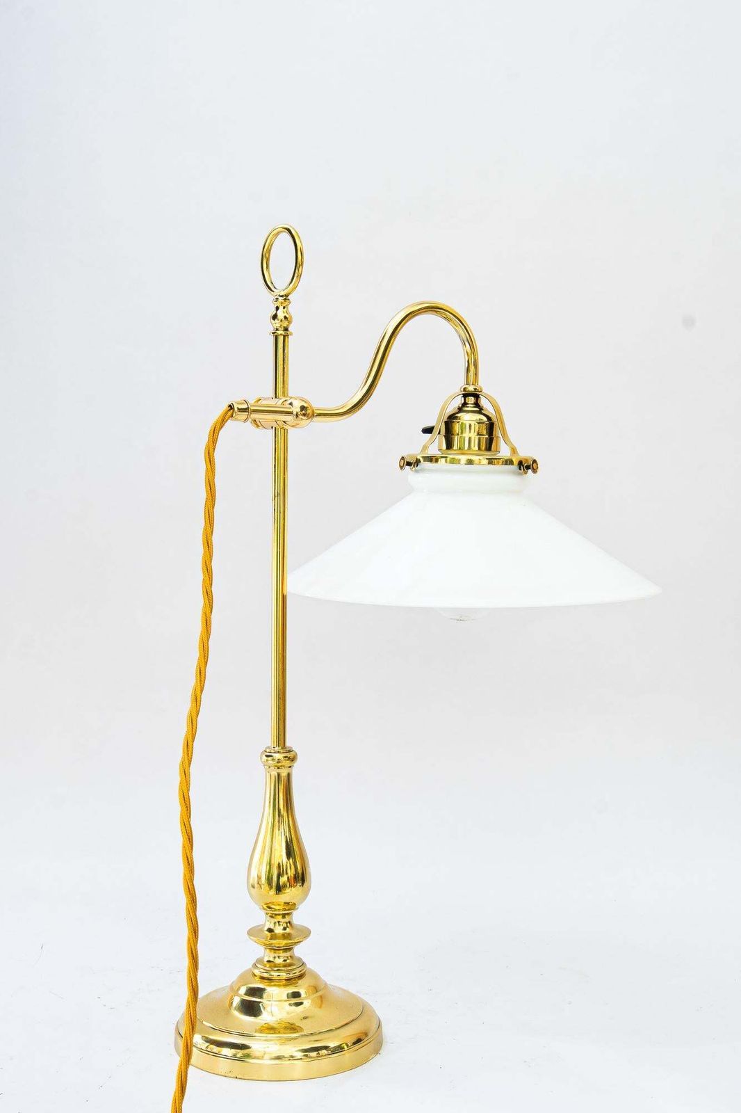 Art Deco Table Lamp With Original Opal Glass Shade Vienna Around 1920s photo vinterior