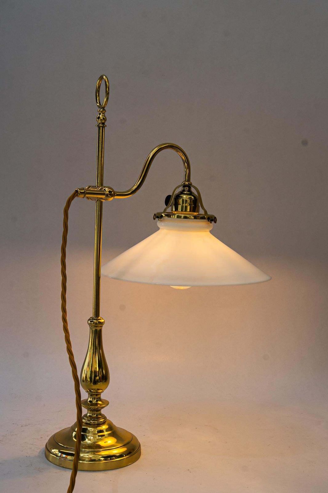 photo buy Art Deco Table Lamp With Original Opal Glass Shade Vienna Around 1920s