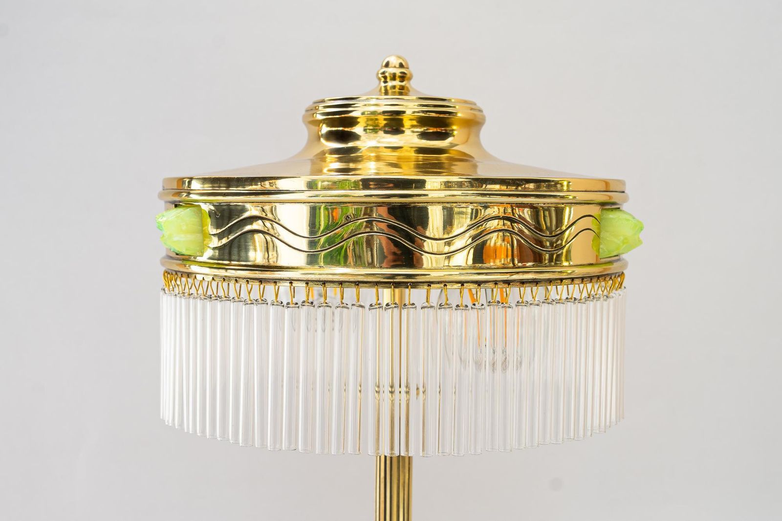 Art Deco Table Lamp With Orig. Opaline Glass Stones Vienna Around 1920s photo 841.0