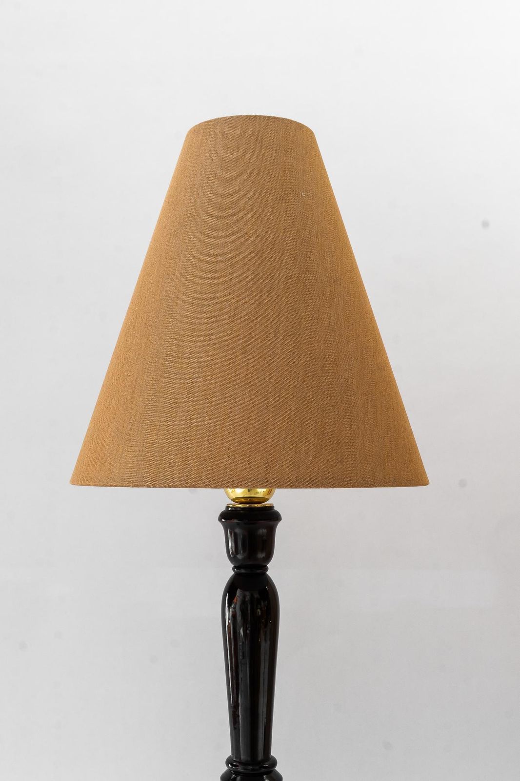 photo for sale Big Art Deco Wood Table Lamp With Fabric Shade Vienna Around 1920s