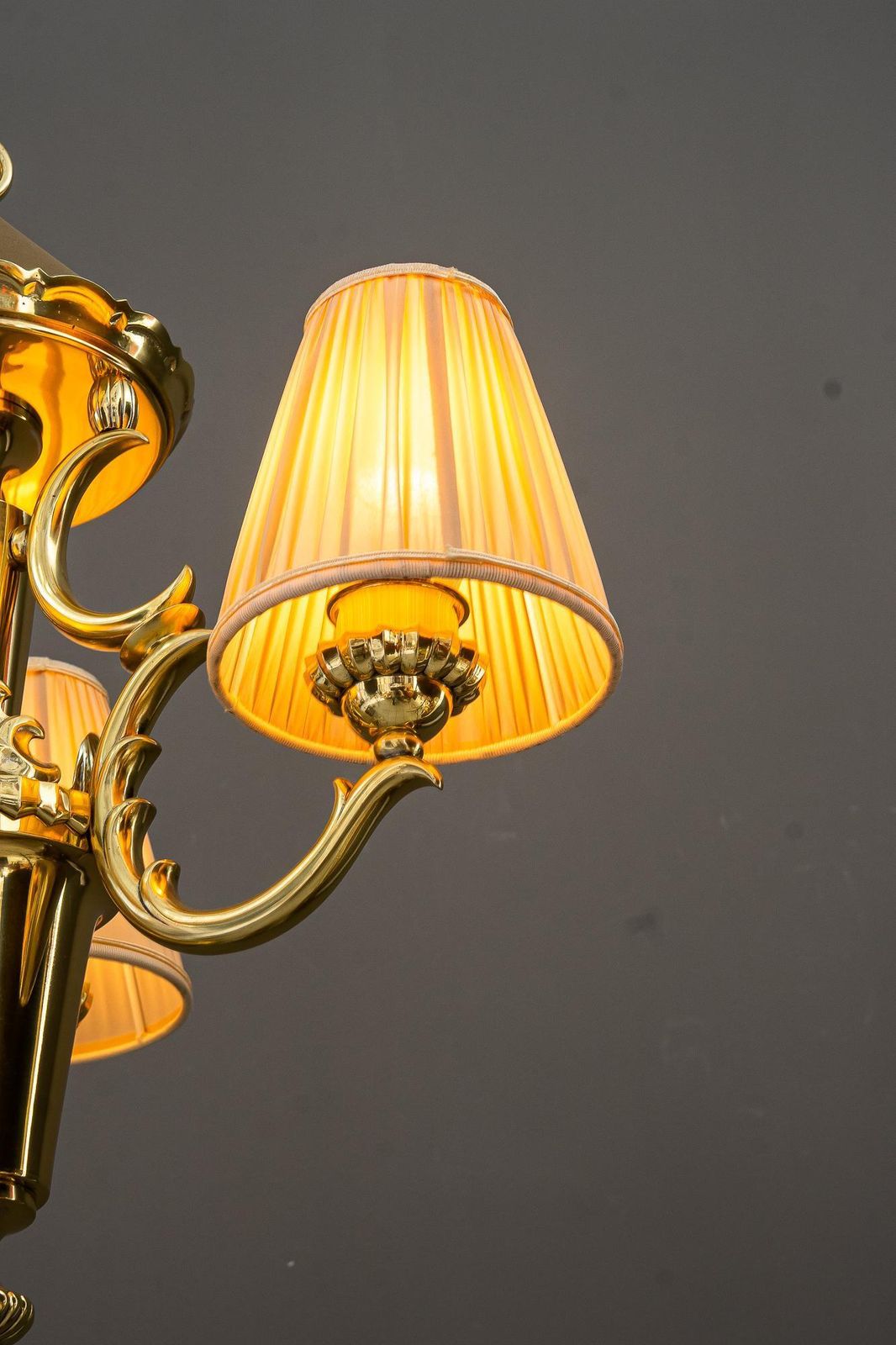 photo buy Art Deco Chandelier With Fabric Shades Vienna Around 1920s