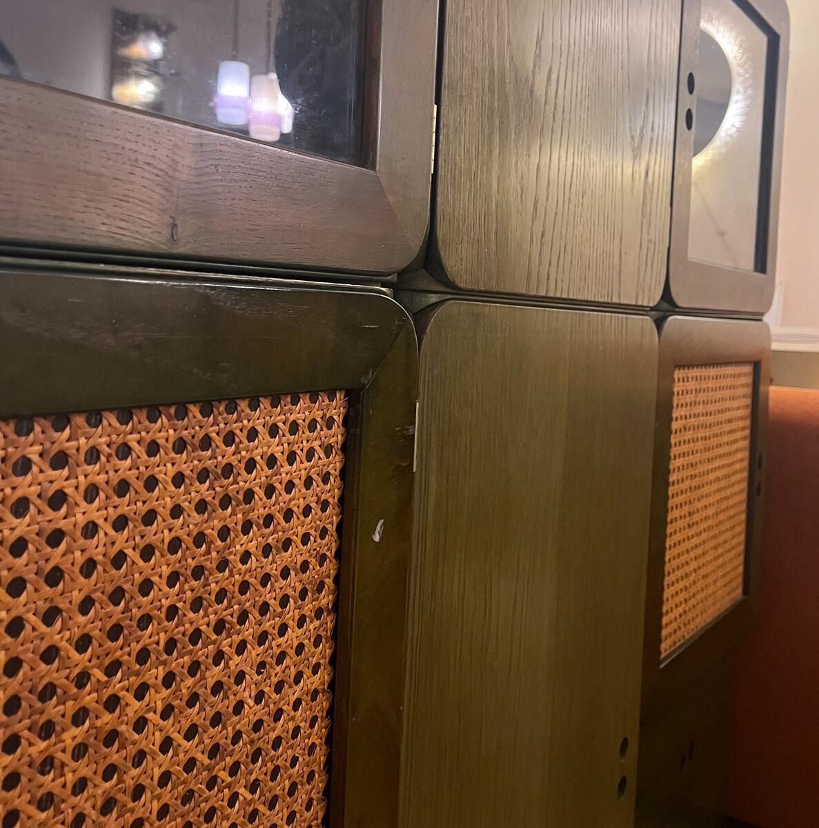 Mid Century Set Of Modular Wooden Cubes By Derk Jan De Vries, 1960s photo furniture