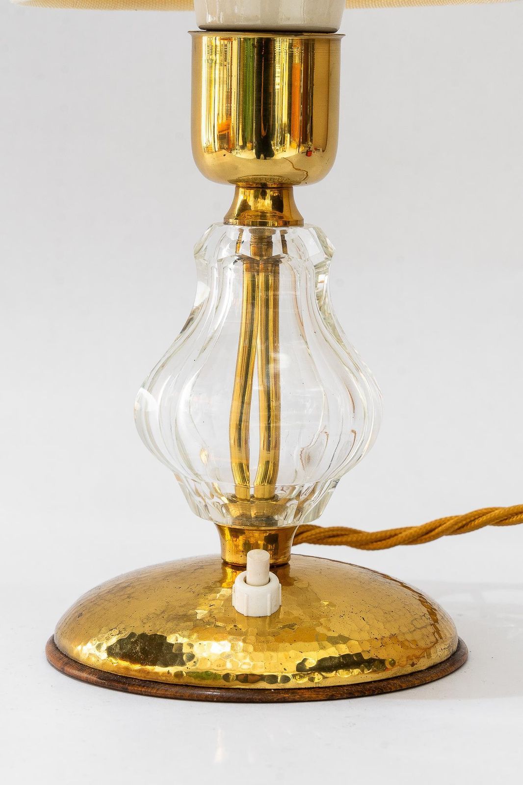 Bakalowits Glass Table Lamp With Fabric Shade Vienna Around 1950s photo for sale