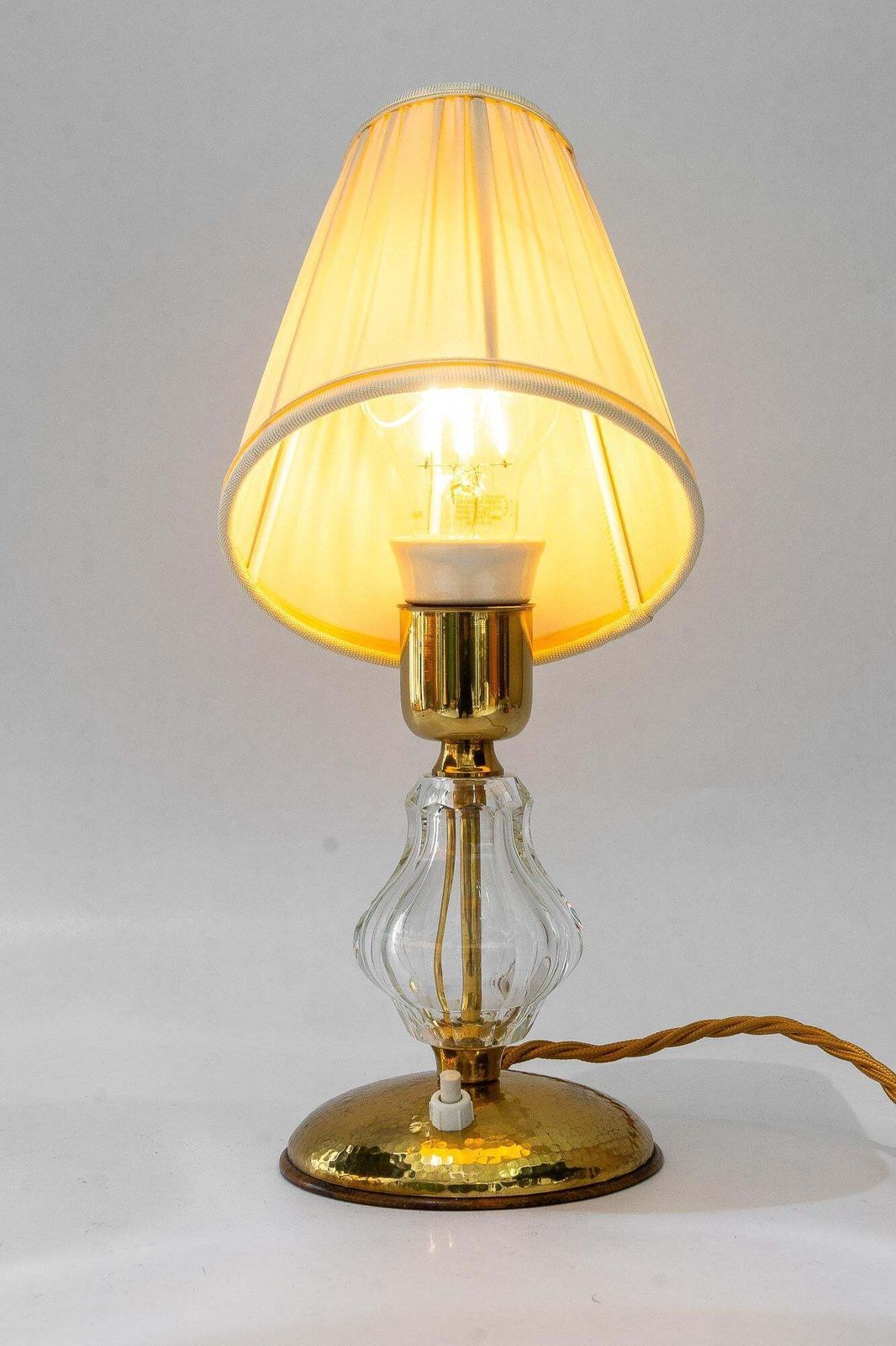 Bakalowits Glass Table Lamp With Fabric Shade Vienna Around 1950s photo buy