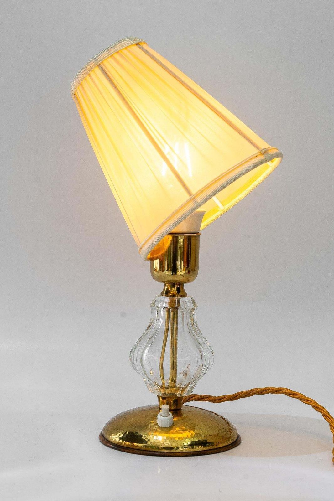 photo furniture Bakalowits Glass Table Lamp With Fabric Shade Vienna Around 1950s