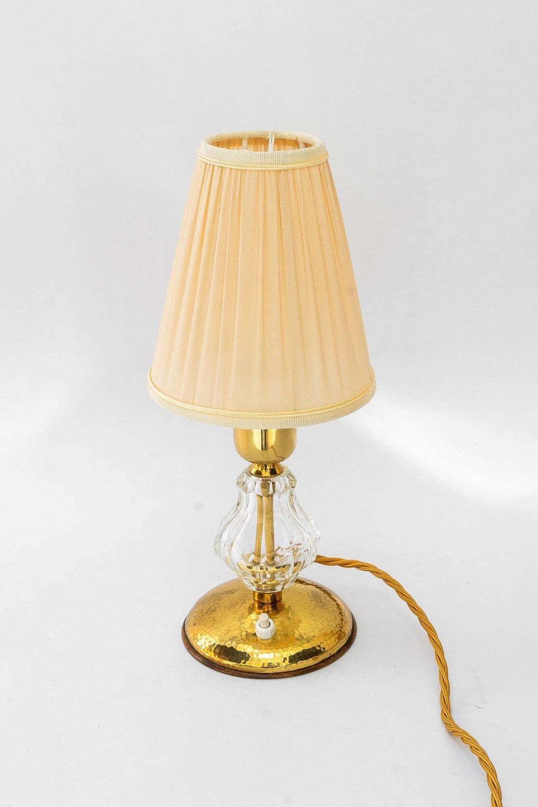 photo for sale Bakalowits Glass Table Lamp With Fabric Shade Vienna Around 1950s