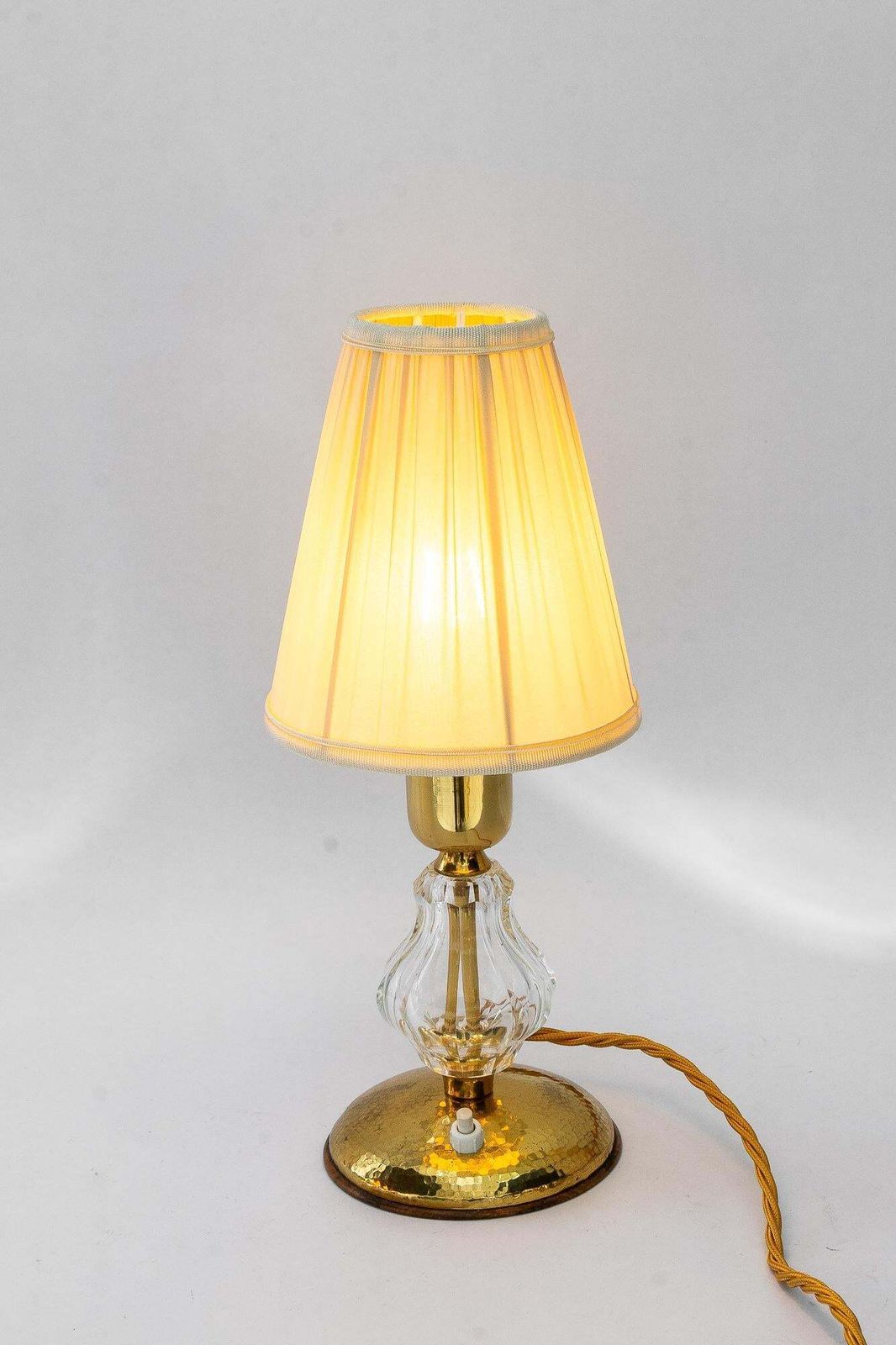 photo vinterior Bakalowits Glass Table Lamp With Fabric Shade Vienna Around 1950s