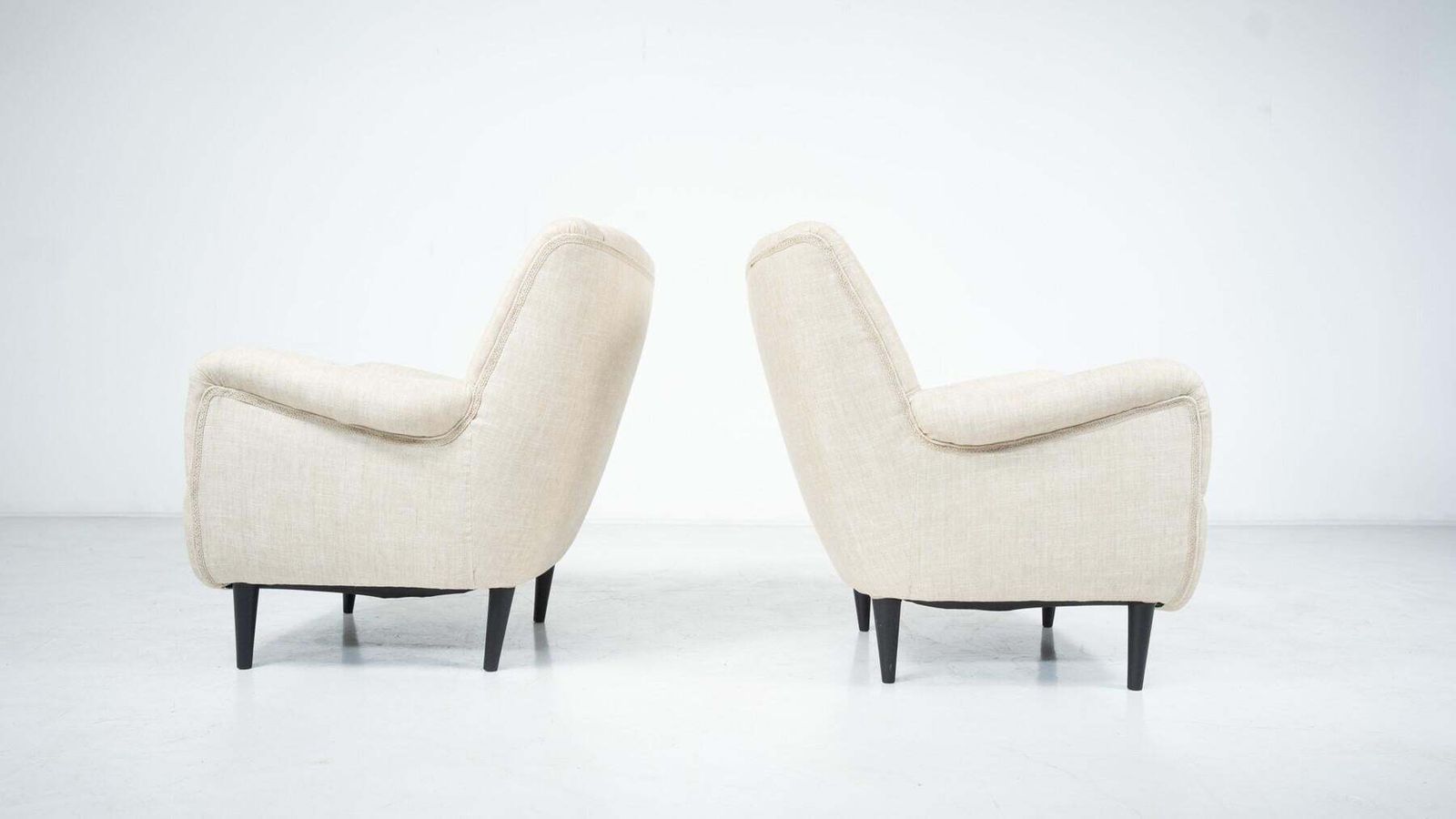 Pair Of Mid Century Italian Armchairs, Italy, 1960s   New Upholstery photo Furniture