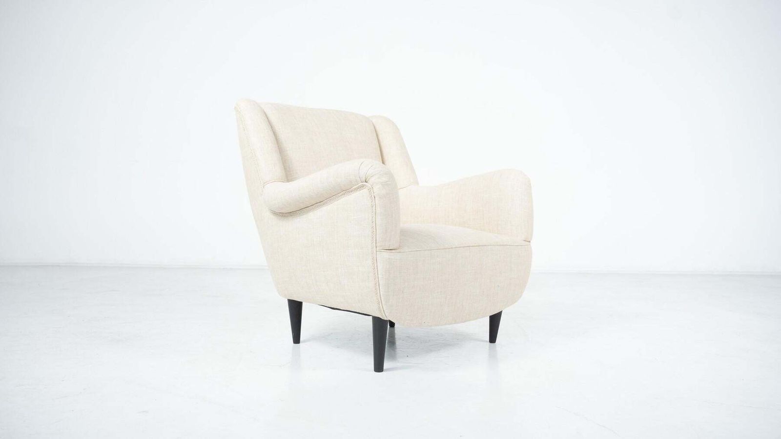 Pair Of Mid Century Italian Armchairs, Italy, 1960s   New Upholstery photo vinterior