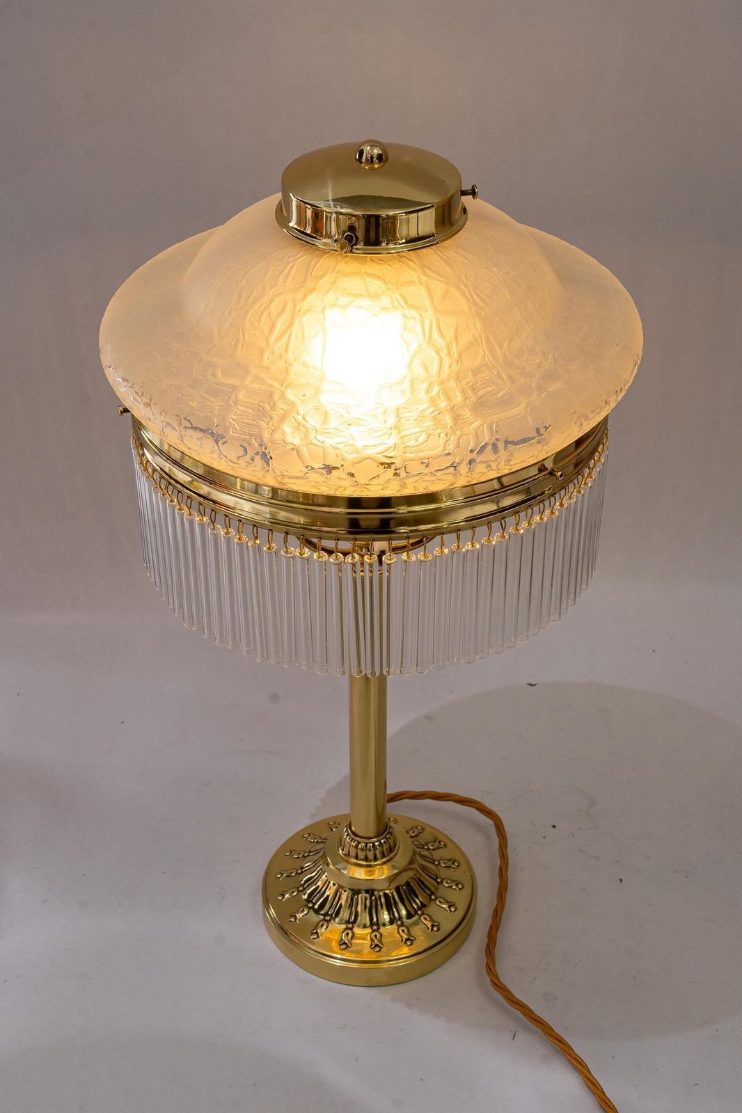 514.0 Art Deco Table Lamp With Glass And Glass Sticks Vienna Around 1920s photo