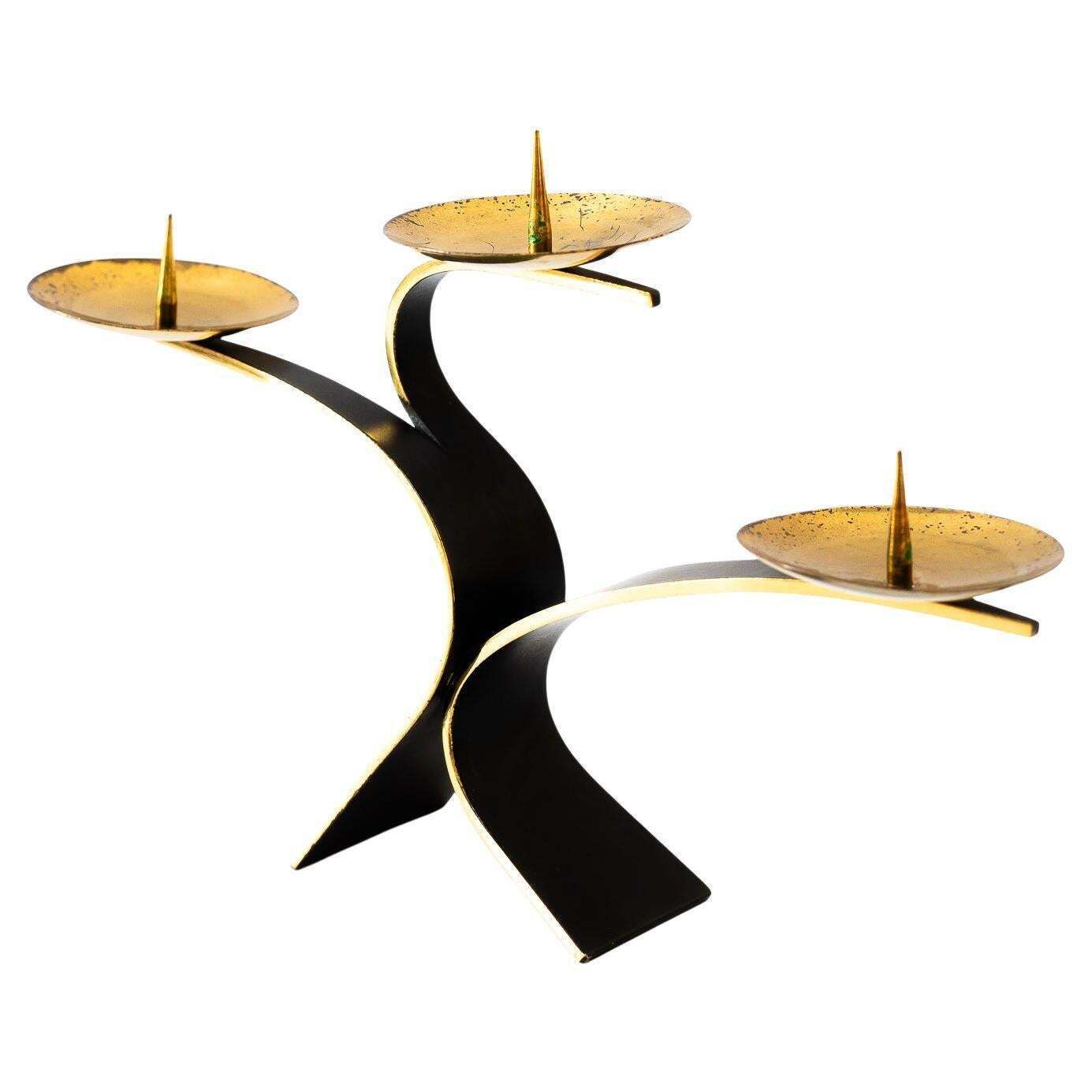 Candle Holder For 3 Candles Around 1950s