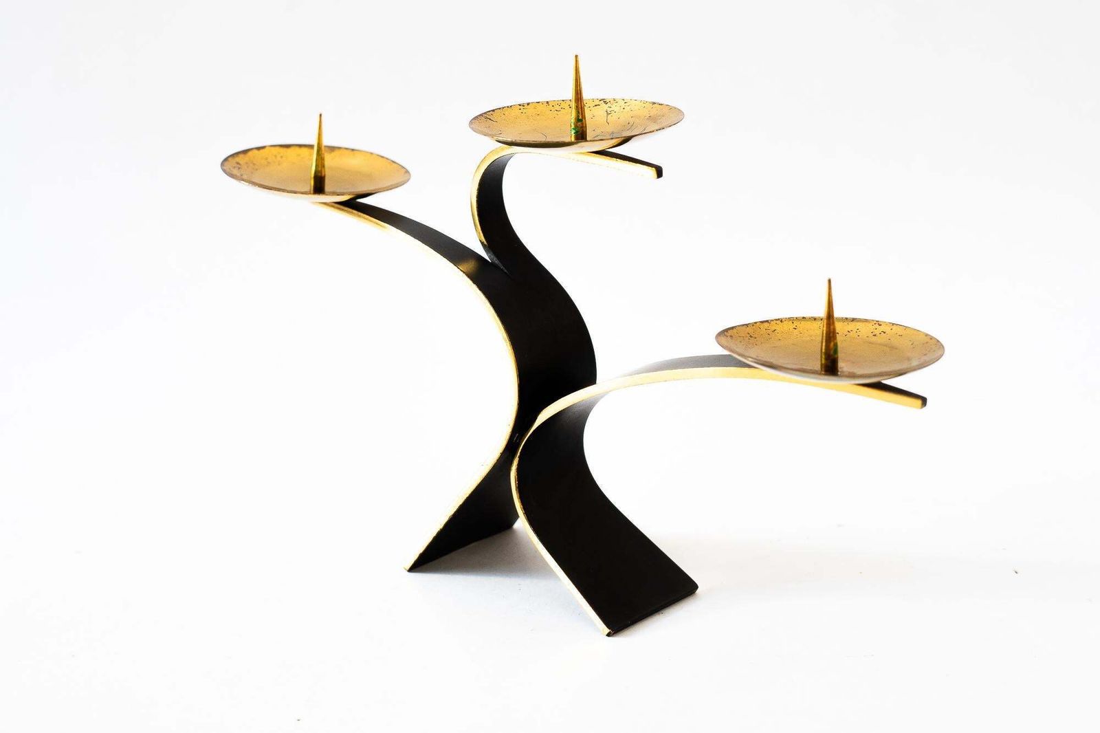 Candle Holder For 3 Candles Around 1950s photo for sale