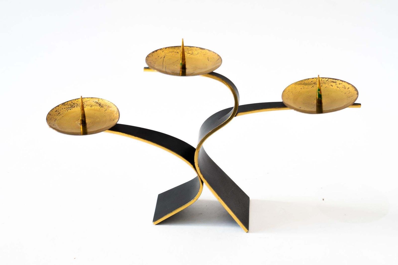Candle Holder For 3 Candles Around 1950s photo buy