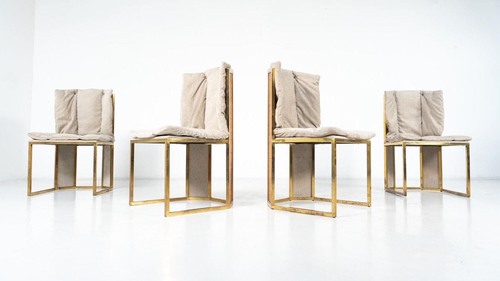 photo for sale Mid Century Modern Set Of 10 Chairs By Romeo Rega, Italy, 1970s   New Upholstery