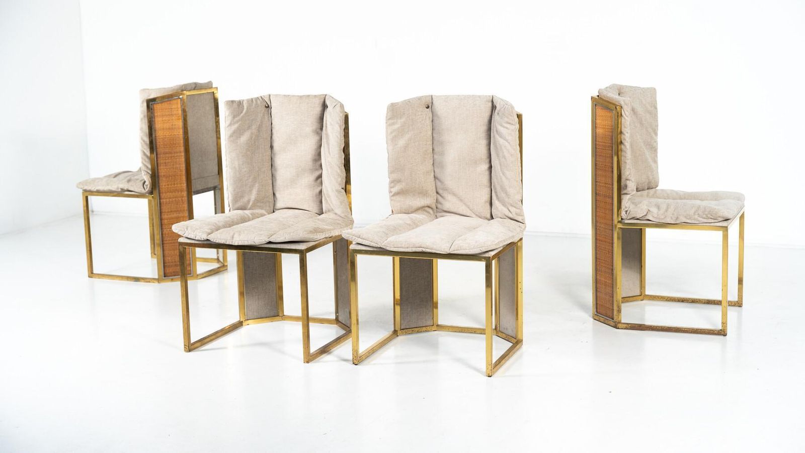 photo buy Mid Century Modern Set Of 10 Chairs By Romeo Rega, Italy, 1970s   New Upholstery