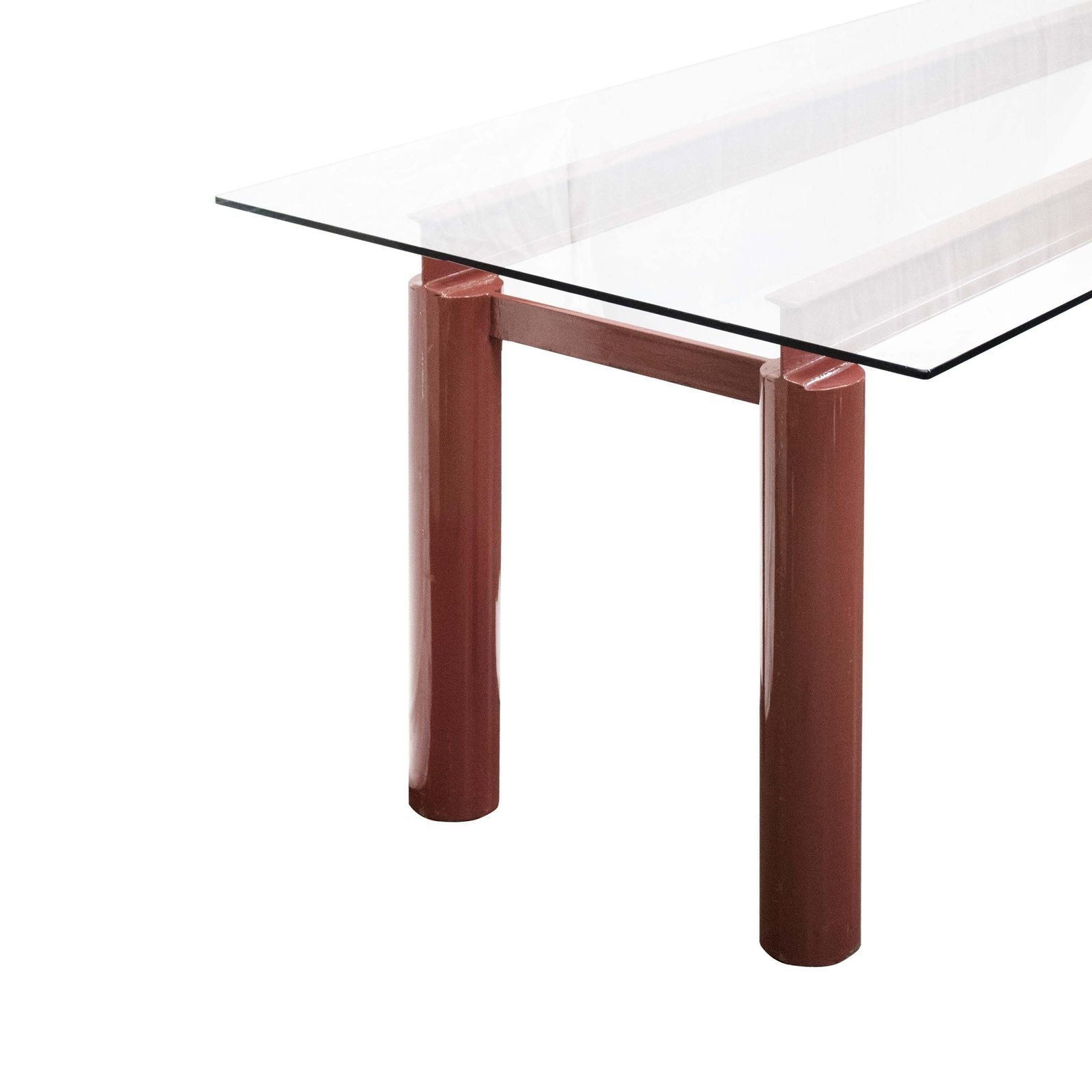 Modern Bourdeaux Steel Dining Table With Glass Top 187 X 89 Cm, Italia, 1970 photo for sale